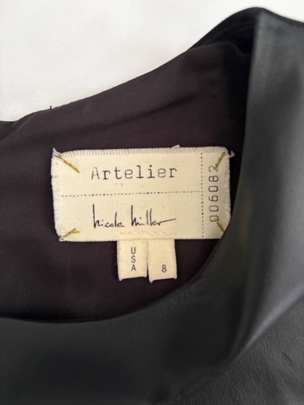 Artelier by Nicole Miller Black Leather Dress